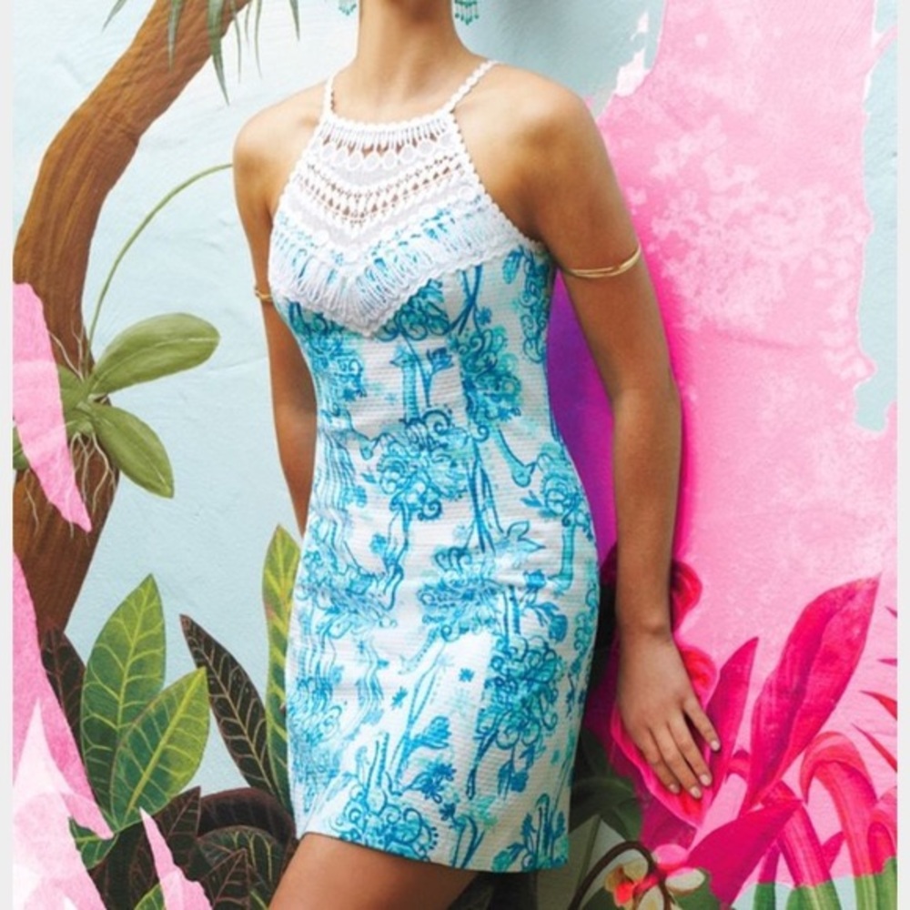 Lilly Pulitzer Pearl Lace Neck Shift Dress